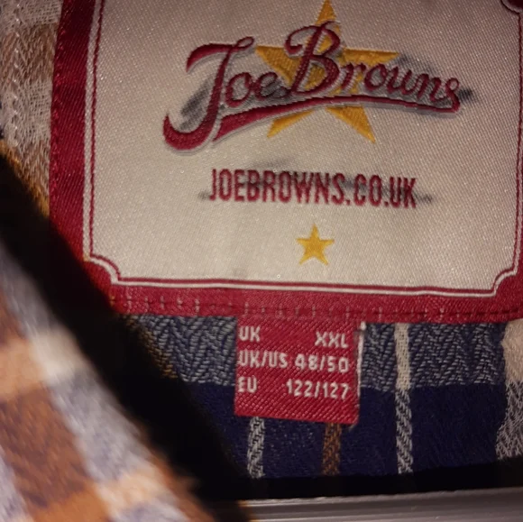 Blue & Beige Soft Cotton Flannel Joe Browns Shirt XXL Grunge Retro - Picture 8 of 9